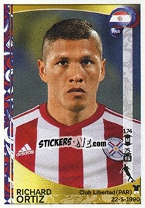 Sticker Richard Ortiz - Copa América Centenario. USA 2016 n. 103 - Panini