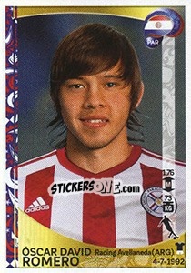 Figurina Óscar David Romero - Copa América Centenario. USA 2016 n. 104 - Panini