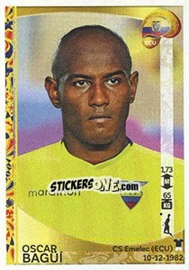 Cromo Óscar Bagüí - Copa América Centenario. USA 2016 n. 145 - Panini