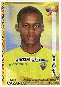 Sticker Juan Cazares - Copa América Centenario. USA 2016 n. 149 - Panini