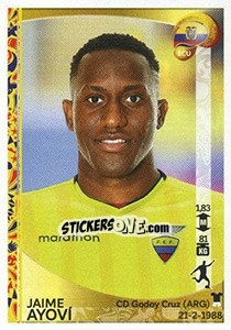 Sticker Jaime Ayoví - Copa América Centenario. USA 2016 - Panini