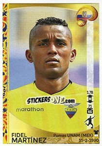 Cromo Fidel Martínez - Copa América Centenario. USA 2016 - Panini