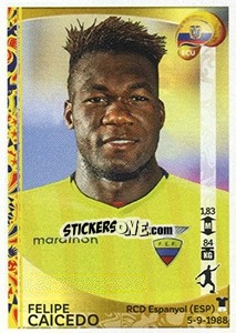Sticker Felipe Caicedo - Copa América Centenario. USA 2016 n. 156 - Panini