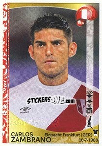 Sticker Carlos Zambrano - Copa América Centenario. USA 2016 n. 189 - Panini
