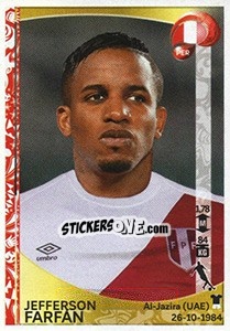 Sticker Jefferson Farfán - Copa América Centenario. USA 2016 n. 198 - Panini