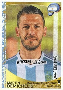 Sticker Martin Demichelis - Copa América Centenario. USA 2016 n. 307 - Panini
