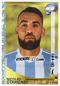 Sticker Nicolas Otamendi - Copa América Centenario. USA 2016 - Panini