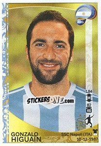 Cromo Gonzalo Higuaín - Copa América Centenario. USA 2016 - Panini