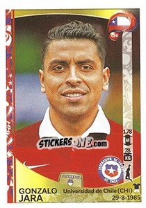 Figurina Gonzalo Jara - Copa América Centenario. USA 2016 - Panini