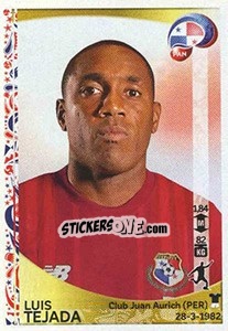 Cromo Luis Tejada - Copa América Centenario. USA 2016 - Panini