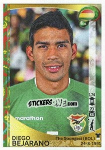 Cromo Diego Bejarano - Copa América Centenario. USA 2016 - Panini