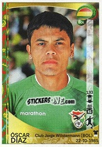 Sticker Óscar Díaz - Copa América Centenario. USA 2016 n. 394 - Panini