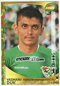 Sticker Yasmani Duk - Copa América Centenario. USA 2016 n. 395 - Panini