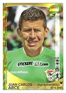 Sticker Juan Carlos Arce - Copa América Centenario. USA 2016 n. 396 - Panini