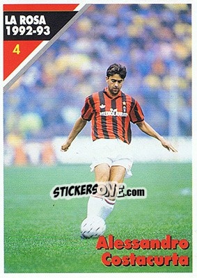 Sticker Alessandro Costacurta - Milan 1992-1993 n. 4 - Masters Cards