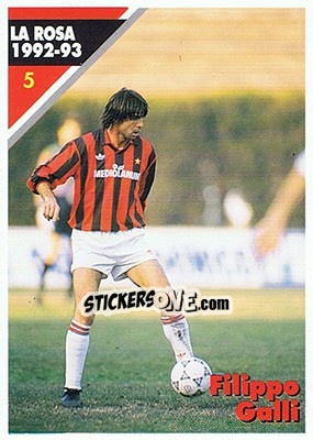 Sticker Filippo Galli - Milan 1992-1993 - Masters Cards