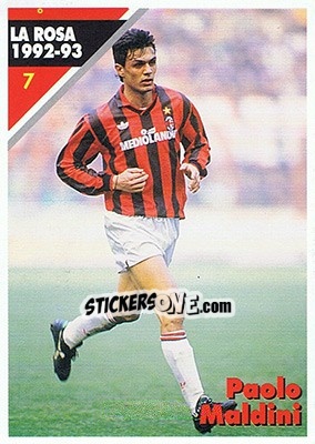 Sticker Paolo Maldini - Milan 1992-1993 n. 7 - Masters Cards
