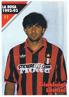 Sticker Gianluigi Lentini - Milan 1992-1993 n. 11 - Masters Cards