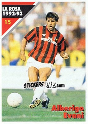 Sticker Alberigo Evani - Milan 1992-1993 - Masters Cards