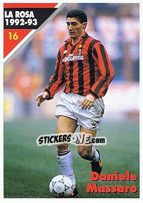 Sticker Daniele Massaro - Milan 1992-1993 n. 16 - Masters Cards
