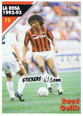 Cromo Ruud Gullit - Milan 1992-1993 - Masters Cards
