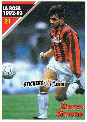Sticker Marco Simone - Milan 1992-1993 n. 21 - Masters Cards