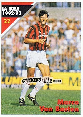 Sticker Marco Van Basten - Milan 1992-1993 n. 22 - Masters Cards