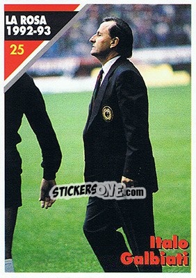 Cromo Italo Galbiati - Milan 1992-1993 - Masters Cards