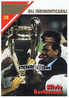 Cromo Silvio Berlusconi - Milan 1992-1993 - Masters Cards