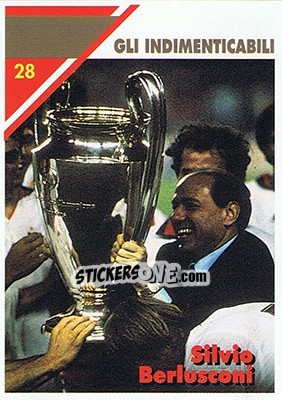 Sticker Silvio Berlusconi - Milan 1992-1993 n. 28 - Masters Cards