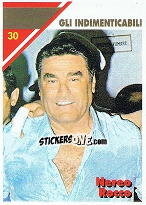 Sticker Nereo Rocco - Milan 1992-1993 - Masters Cards