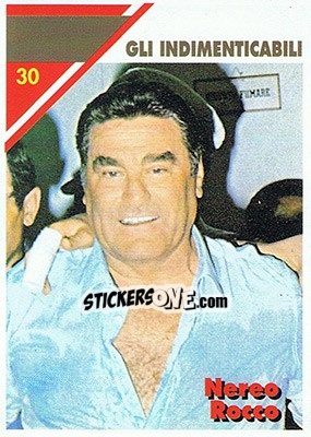 Figurina Nereo Rocco - Milan 1992-1993 n. 30 - Masters Cards