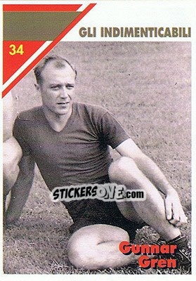 Figurina Gunnar Gren - Milan 1992-1993 n. 34 - Masters Cards