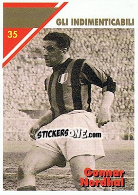 Sticker Gunnar Nordhal - Milan 1992-1993 - Masters Cards