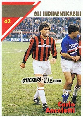 Sticker Carlo Ancelotti - Milan 1992-1993 n. 62 - Masters Cards