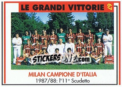 Sticker Milan Campione D'Italia 1987/88