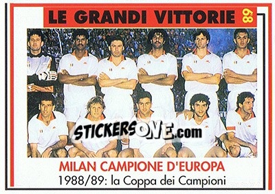 Figurina Milan Campione D'Europa 1988/89