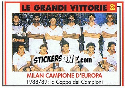 Sticker Milan Campione D'Europa 1988/89 - Milan 1992-1993 n. 68 - Masters Cards