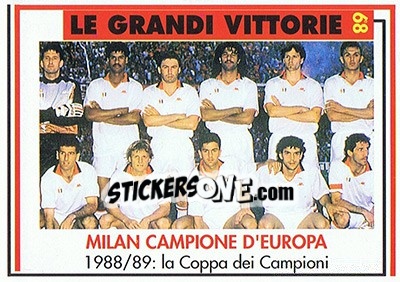 Cromo Milan Campione D'Europa 1988/89 - Milan 1992-1993 - Masters Cards