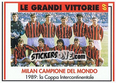 Sticker Milan Campione Del Mondo 1989