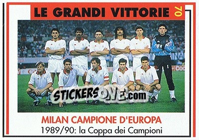 Figurina Milan Campione D'Europa 1989/90