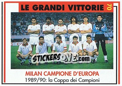 Sticker Milan Campione D'Europa 1989/90 - Milan 1992-1993 n. 70 - Masters Cards