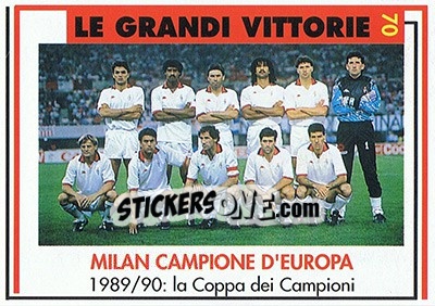 Sticker Milan Campione D'Europa 1989/90 - Milan 1992-1993 - Masters Cards