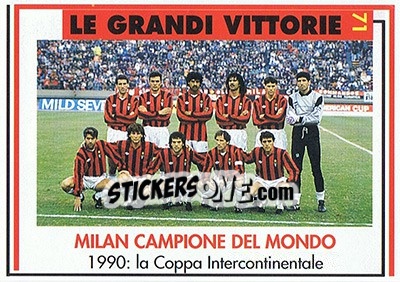 Sticker Milan Campione Del Mondo 1990 - Milan 1992-1993 n. 71 - Masters Cards