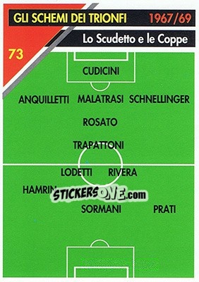 Figurina Lo scudetto e le coppe 1967/69 - Milan 1992-1993 - Masters Cards