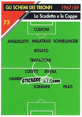 Sticker Lo scudetto e le coppe 1967/69 - Milan 1992-1993 n. 73 - Masters Cards