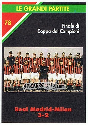 Sticker Real Madrid-Milan 3-2  29.05.1958 - Milan 1992-1993 - Masters Cards