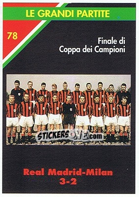 Sticker Real Madrid-Milan 3-2  29.05.1958 - Milan 1992-1993 n. 78 - Masters Cards