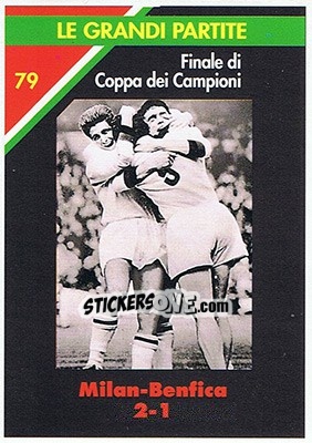 Cromo Milan-Benfica 2-1  22.05.1963 - Milan 1992-1993 - Masters Cards