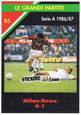 Sticker Milan-Roma 4-1  03.05.1987 - Milan 1992-1993 n. 85 - Masters Cards
